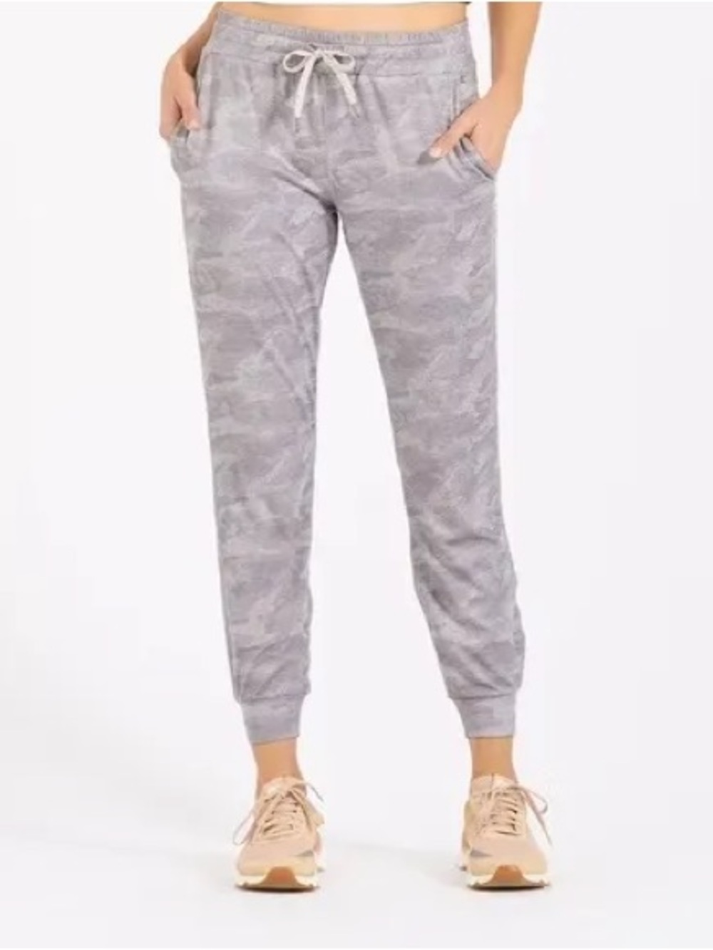 VUORI Performance Jogger DreamKnit Pale Heather Camo Gray Pants Measures L/Long